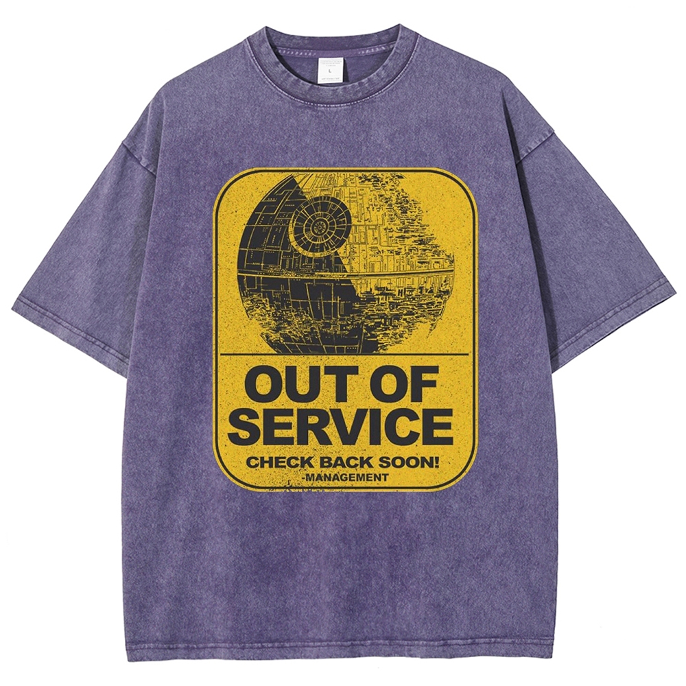 "Out of Service" Death Star Washed T-Shirt