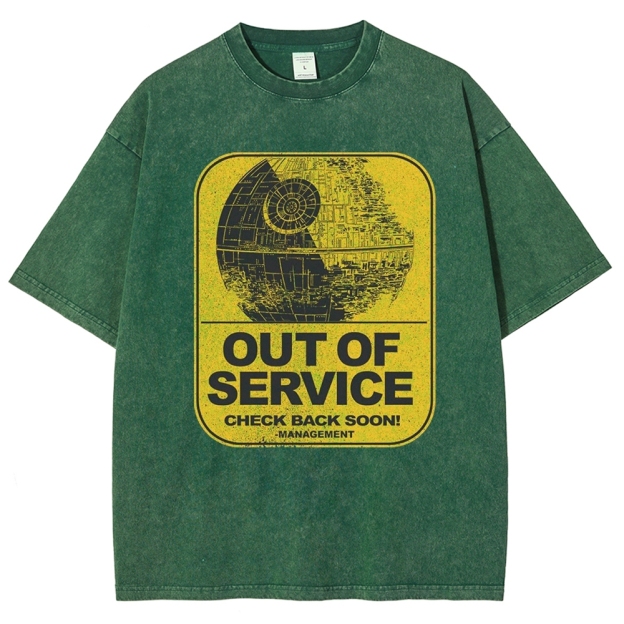 "Out of Service" Death Star Washed T-Shirt