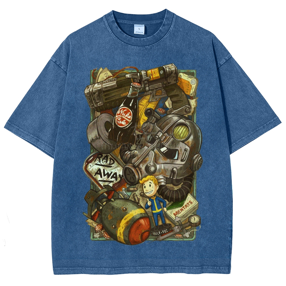 "Vault Dweller Survival Kit" Fallout Washed T-Shirt