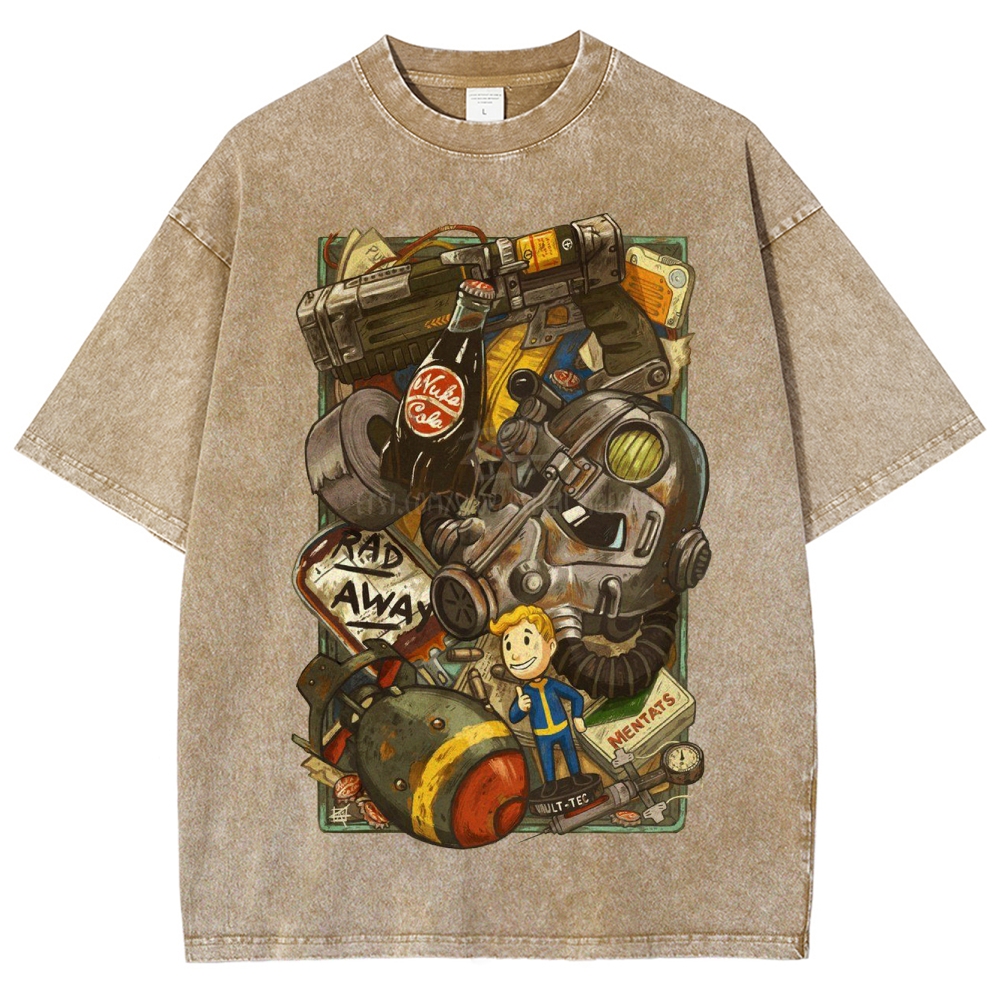 "Vault Dweller Survival Kit" Fallout Washed T-Shirt