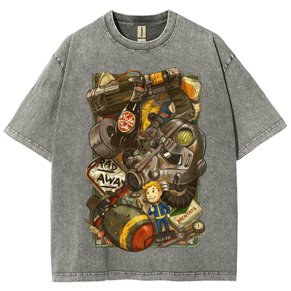 "Vault Dweller Survival Kit" Fallout Washed T-Shirt