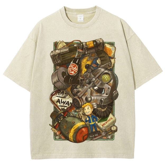 "Vault Dweller Survival Kit" Fallout Washed T-Shirt
