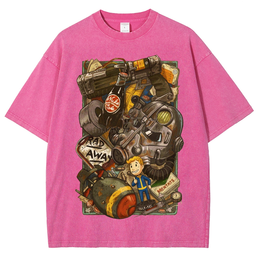 "Vault Dweller Survival Kit" Fallout Washed T-Shirt