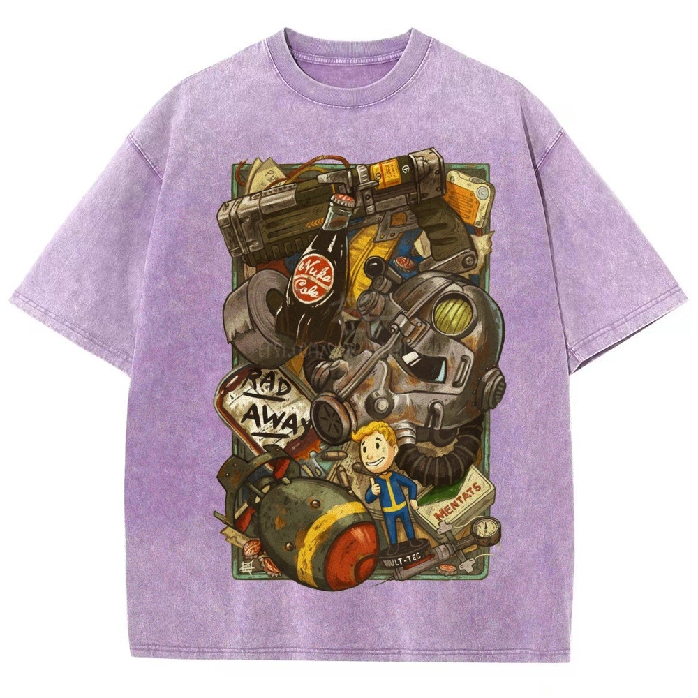 "Vault Dweller Survival Kit" Fallout Washed T-Shirt