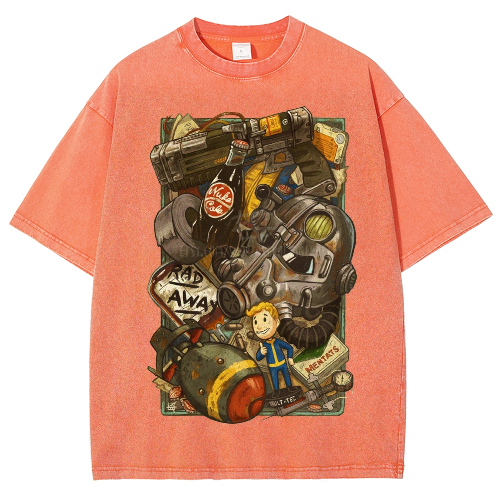 "Vault Dweller Survival Kit" Fallout Washed T-Shirt