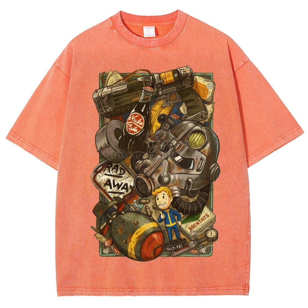 "Vault Dweller Survival Kit" Fallout Washed T-Shirt