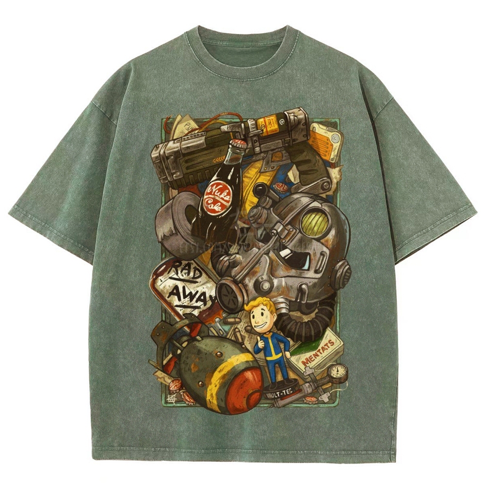 "Vault Dweller Survival Kit" Fallout Washed T-Shirt