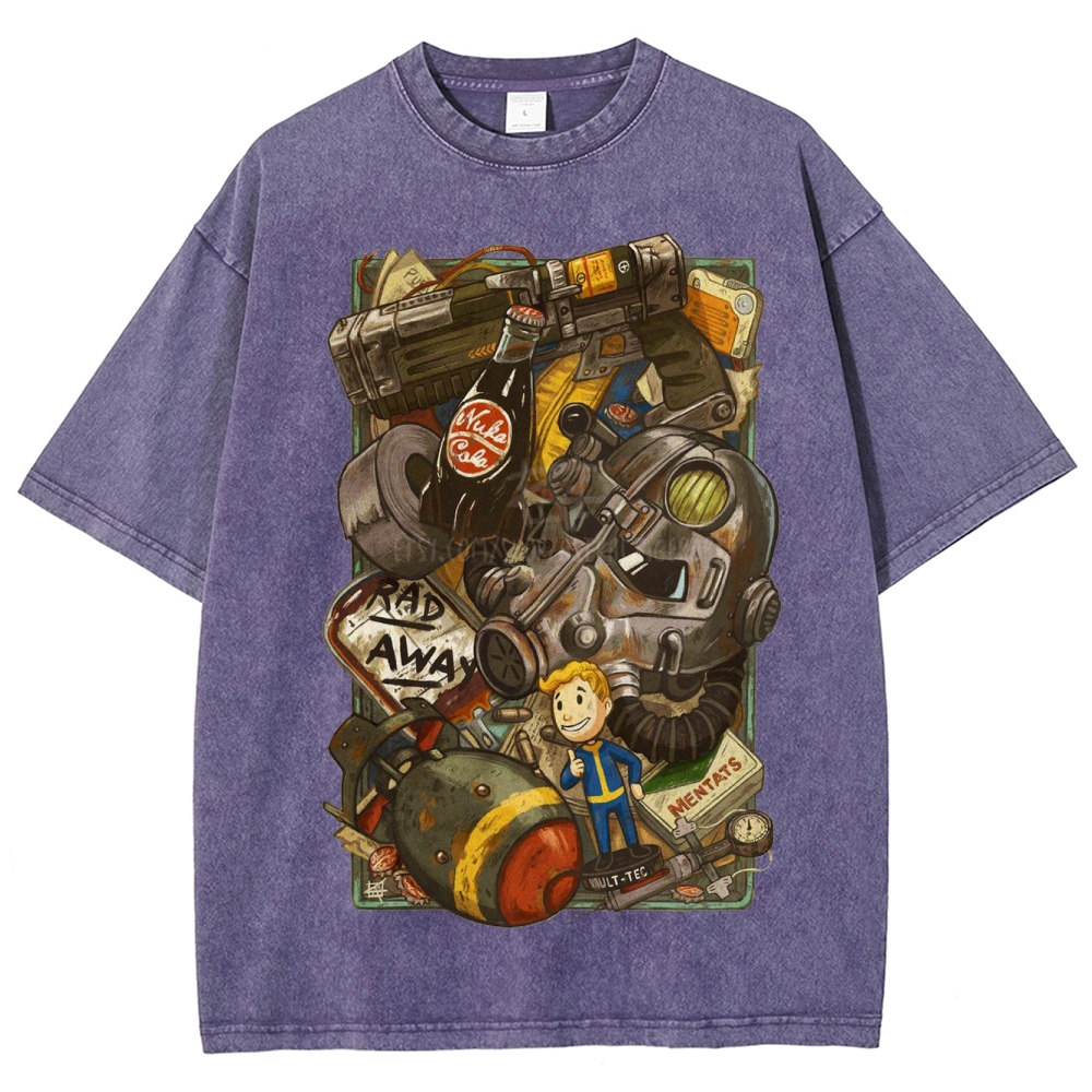 "Vault Dweller Survival Kit" Fallout Washed T-Shirt