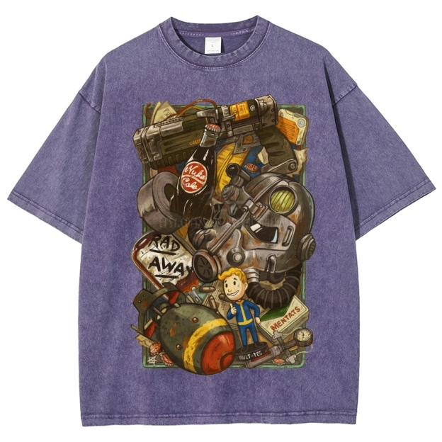 "Vault Dweller Survival Kit" Fallout Washed T-Shirt