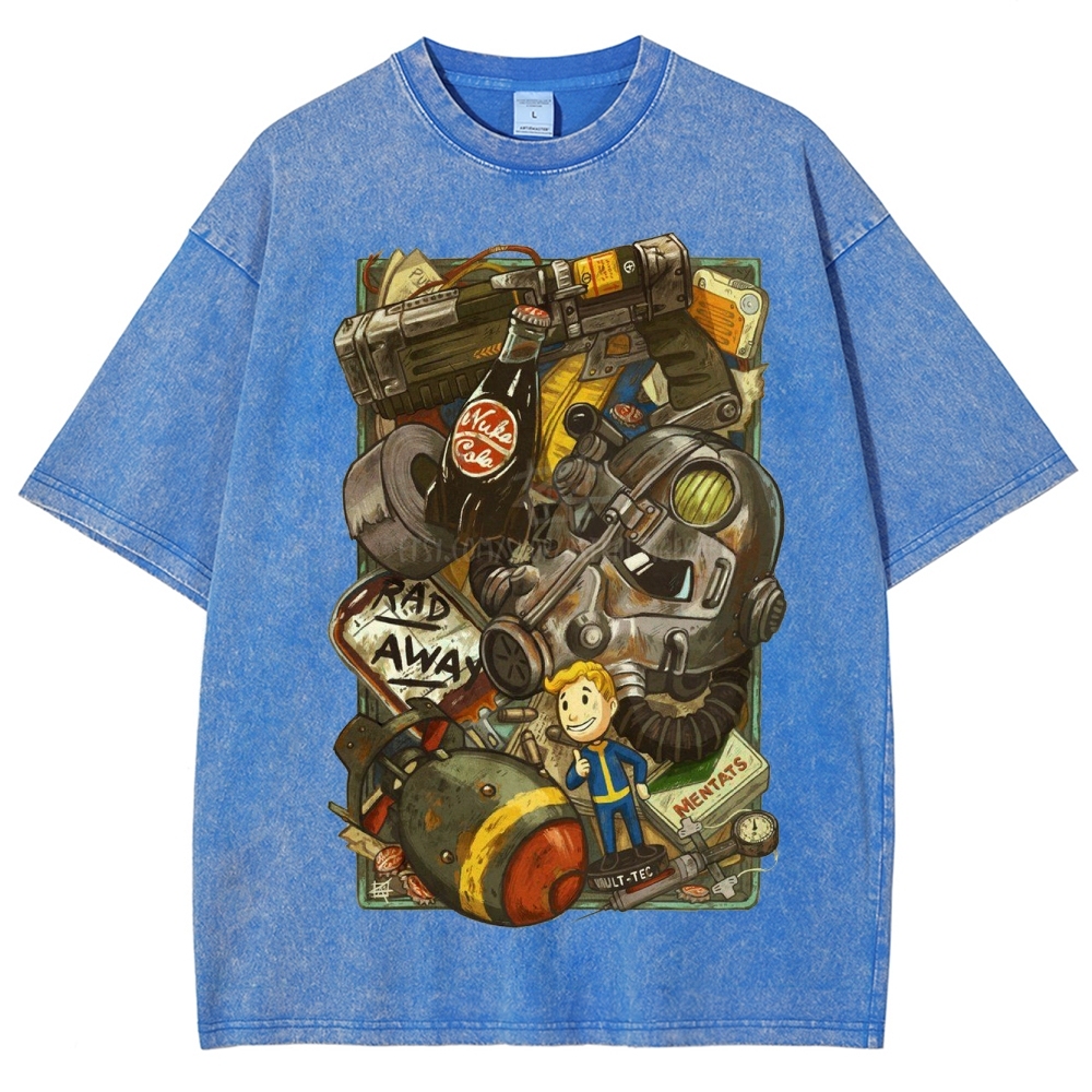 "Vault Dweller Survival Kit" Fallout Washed T-Shirt
