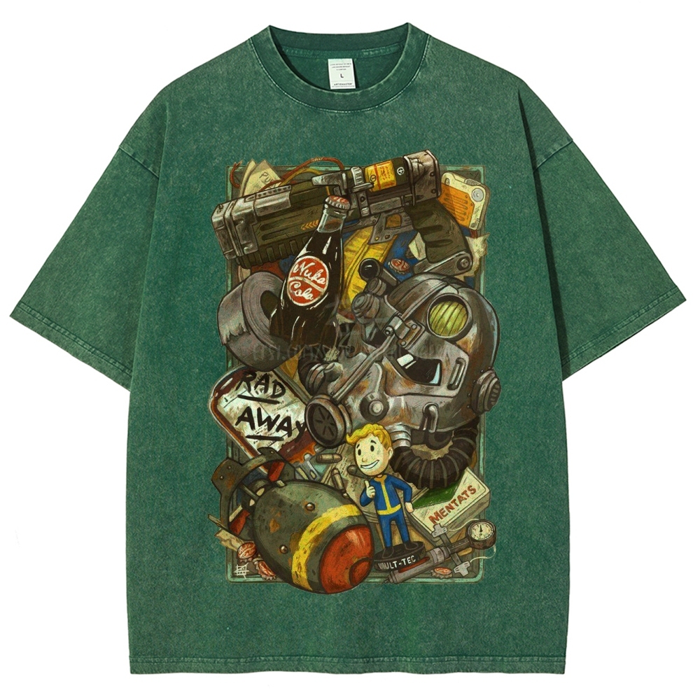 "Vault Dweller Survival Kit" Fallout Washed T-Shirt