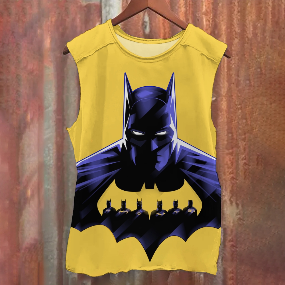 Bold Superhero Silhouette Graphic Printed Tank Top 