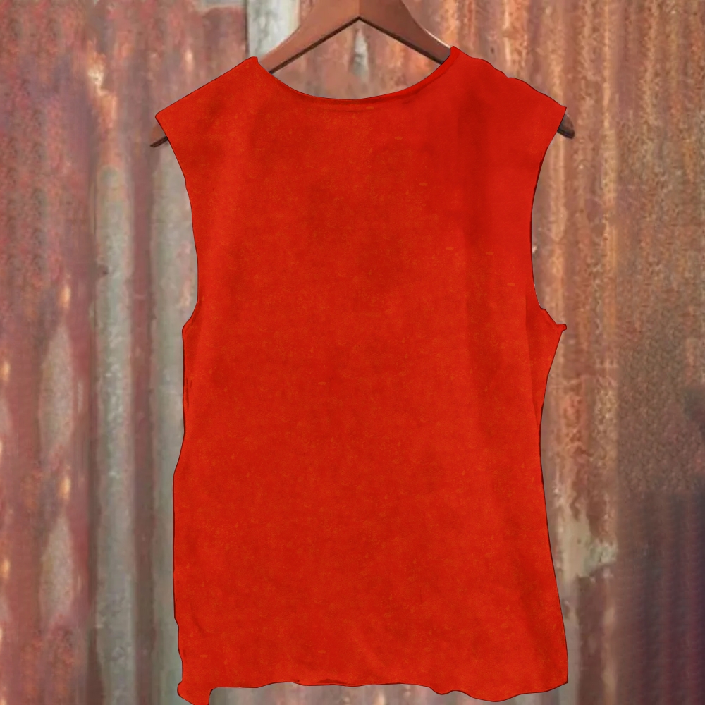 Horror-Inspired Red  Printed Tank Top 