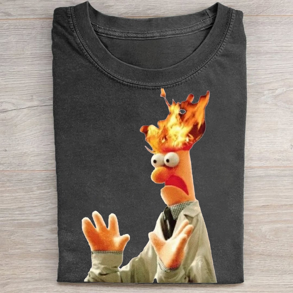 "Head on Fire" Beaker Meme Vintage Washed Tee