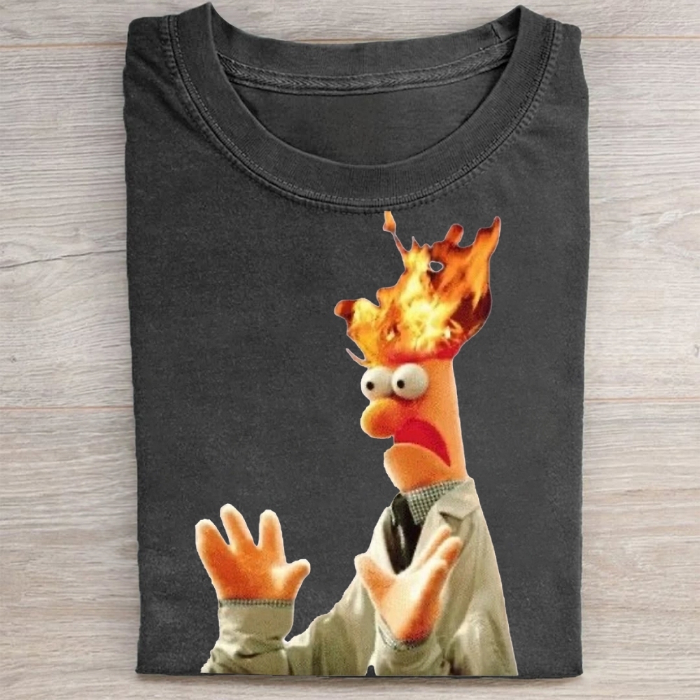 "Head on Fire" Beaker Meme Vintage Washed Tee