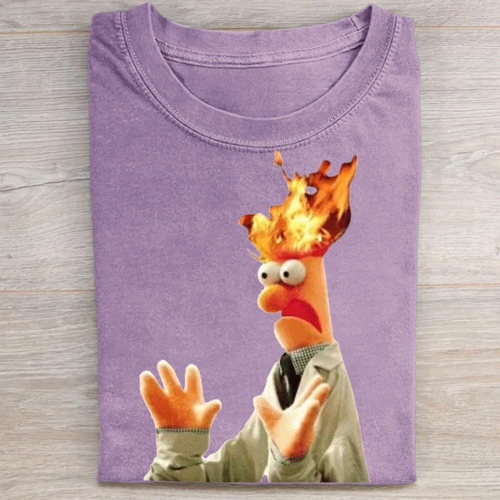 "Head on Fire" Beaker Meme Vintage Washed Tee