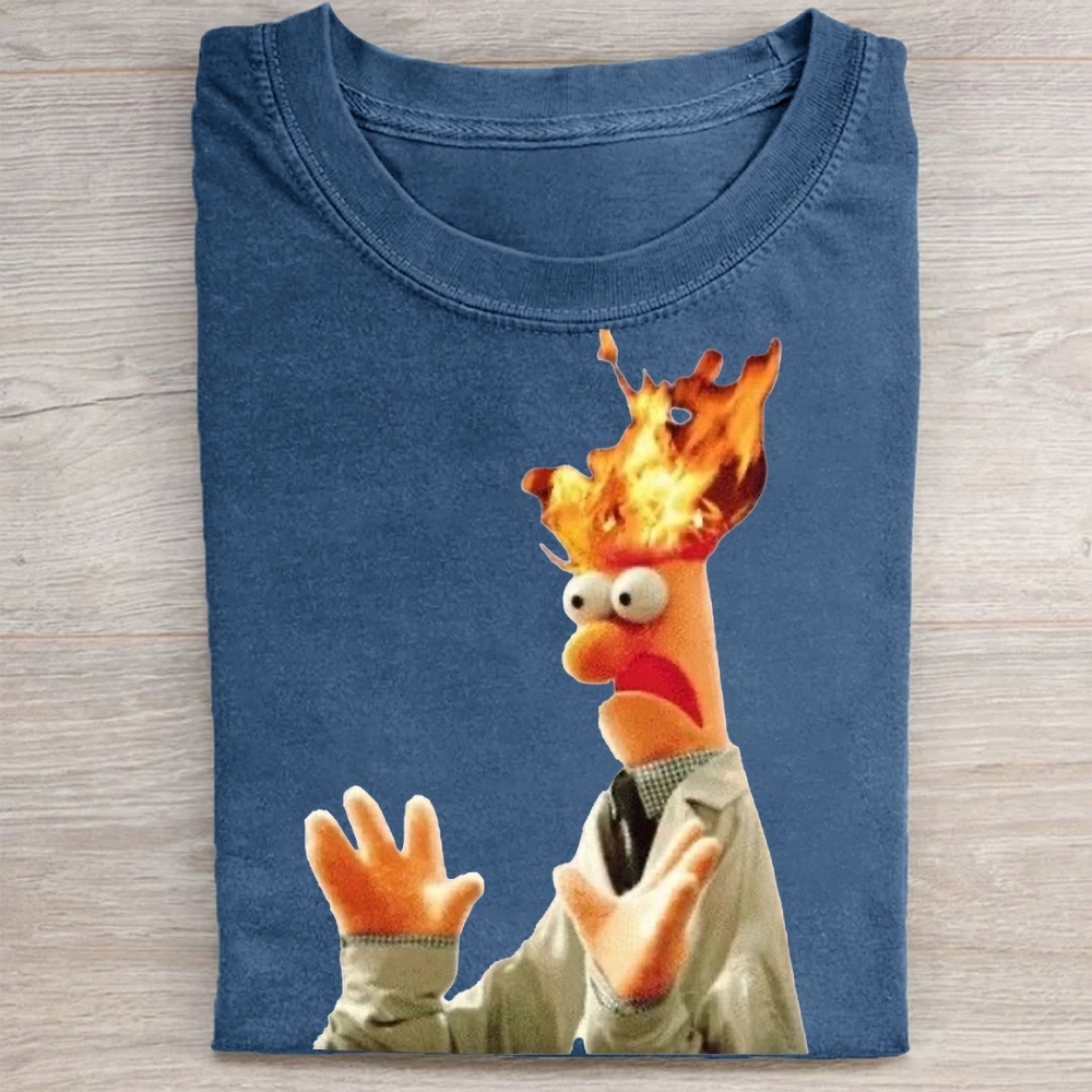 "Head on Fire" Beaker Meme Vintage Washed Tee