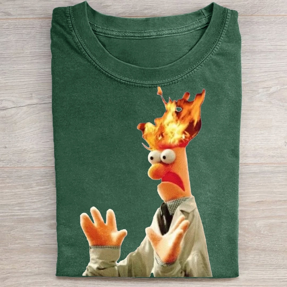 "Head on Fire" Beaker Meme Vintage Washed Tee