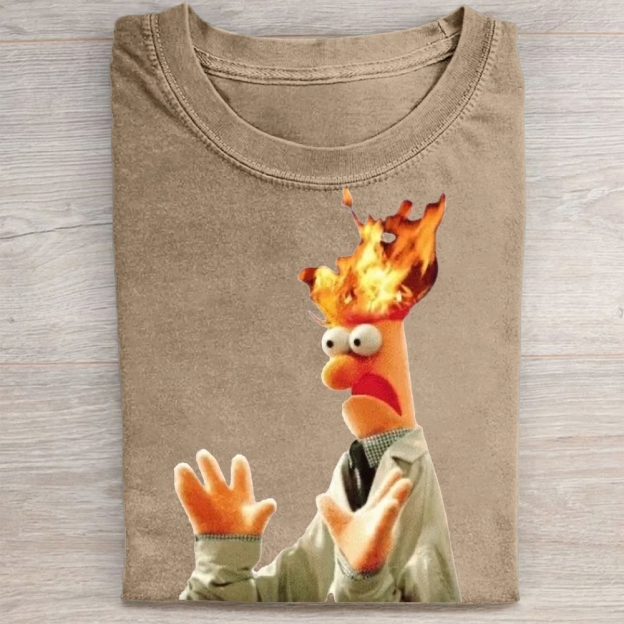 "Head on Fire" Beaker Meme Vintage Washed Tee