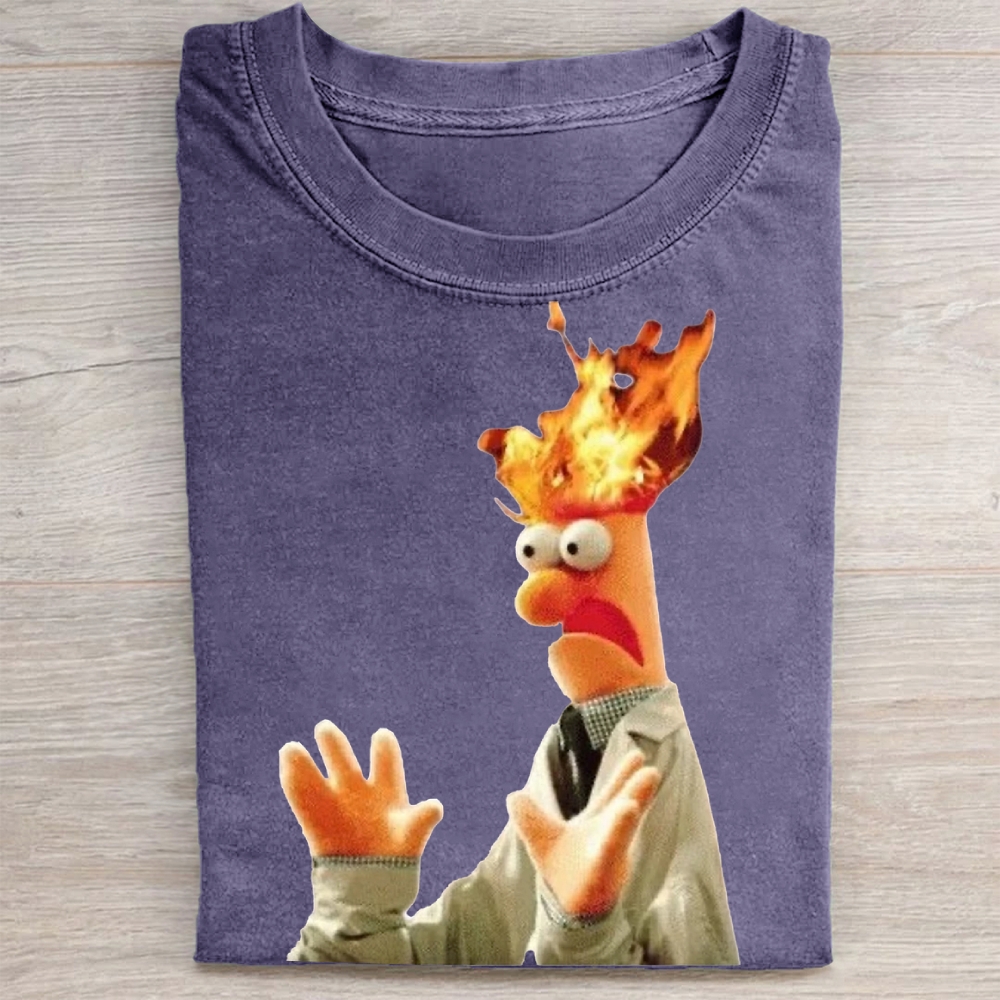 "Head on Fire" Beaker Meme Vintage Washed Tee