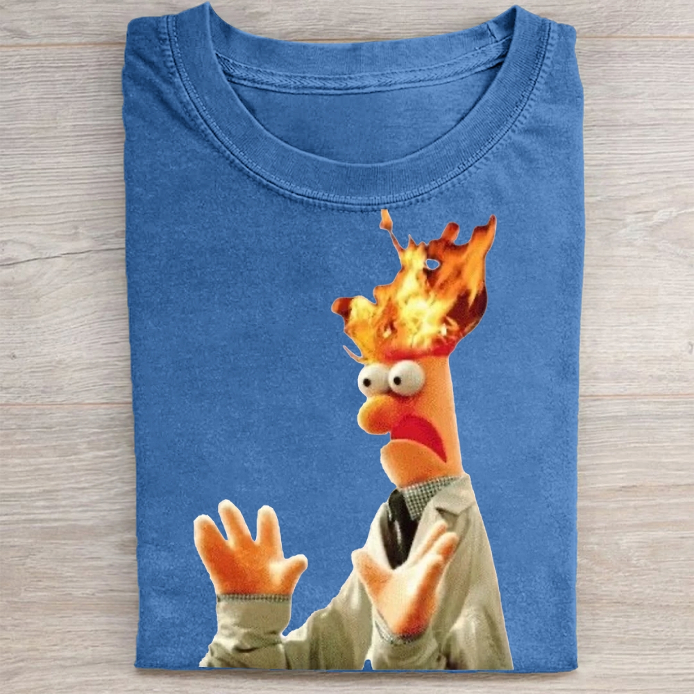 "Head on Fire" Beaker Meme Vintage Washed Tee