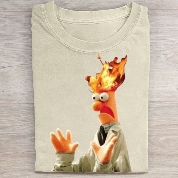 "Head on Fire" Beaker Meme Vintage Washed Tee