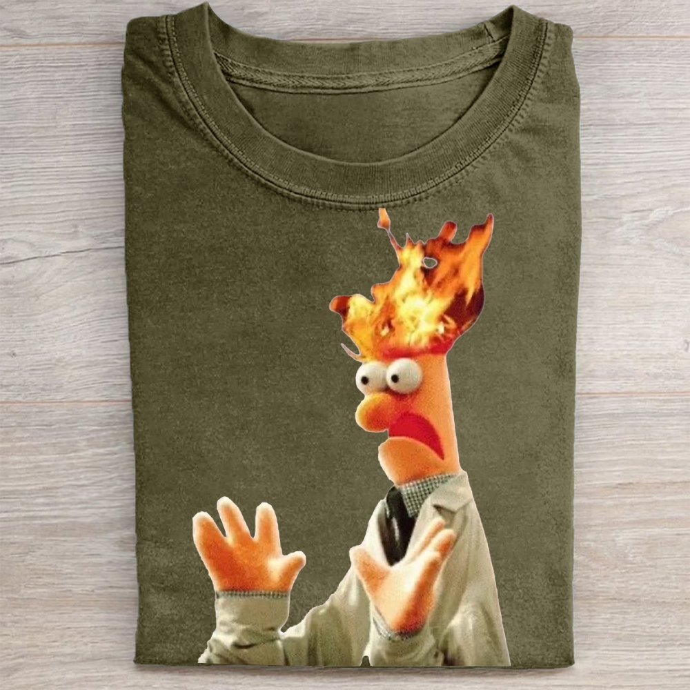 "Head on Fire" Beaker Meme Vintage Washed Tee