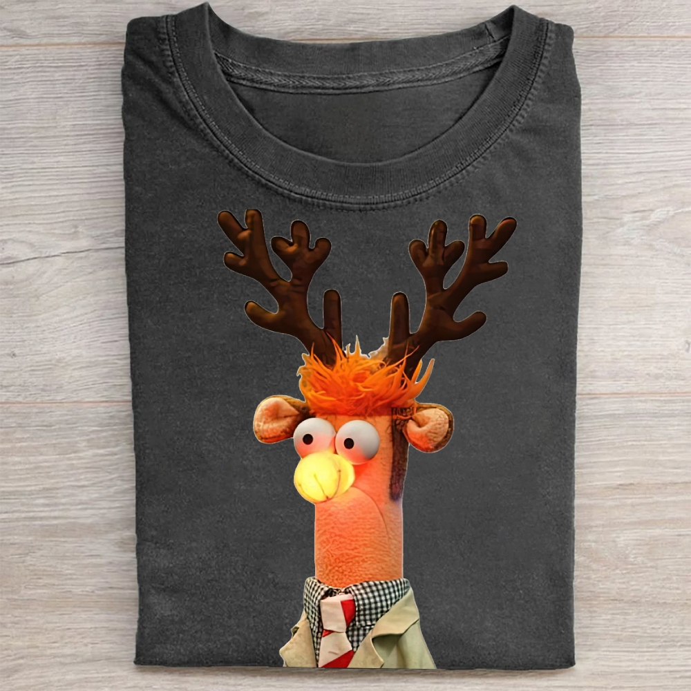 "Reindeer Beaker" Holiday Parody Vintage Washed Tee