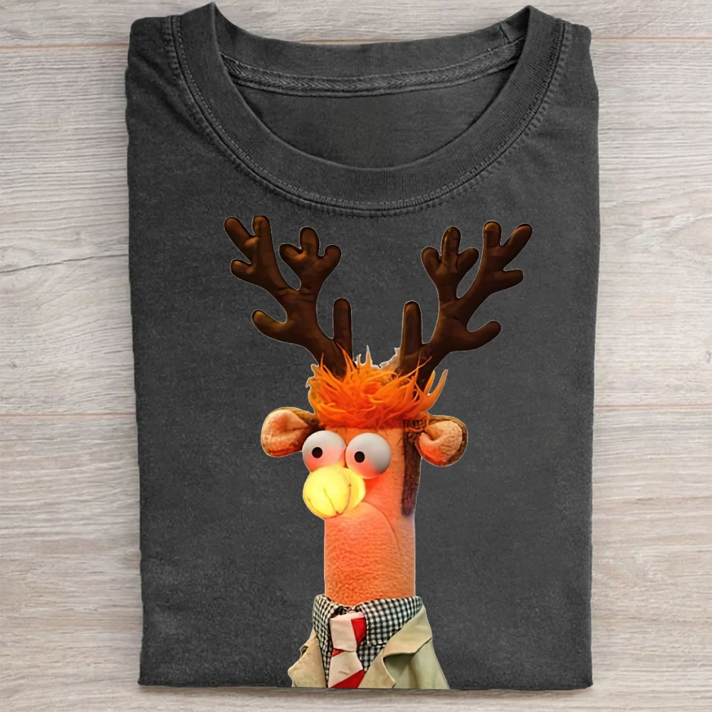 "Reindeer Beaker" Holiday Parody Vintage Washed Tee