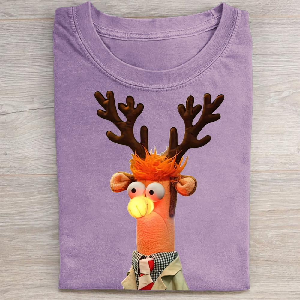 "Reindeer Beaker" Holiday Parody Vintage Washed Tee