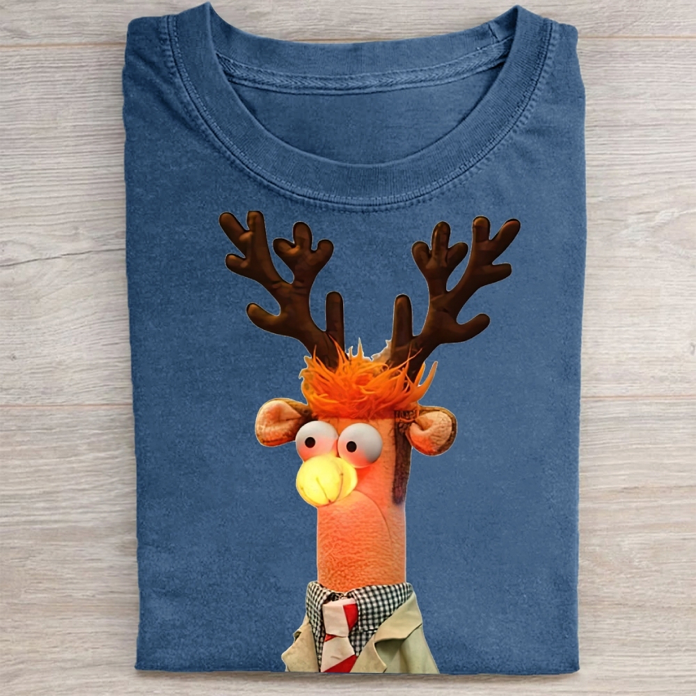 "Reindeer Beaker" Holiday Parody Vintage Washed Tee
