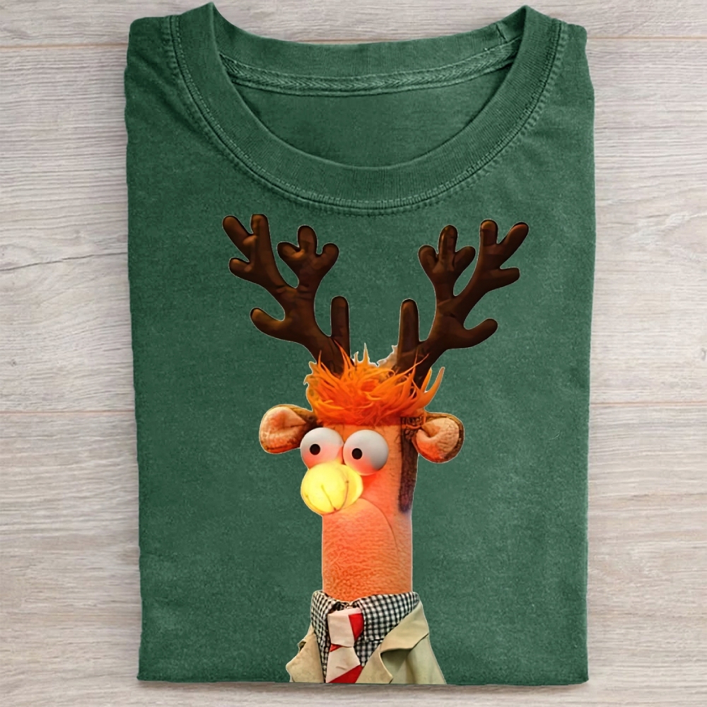 "Reindeer Beaker" Holiday Parody Vintage Washed Tee