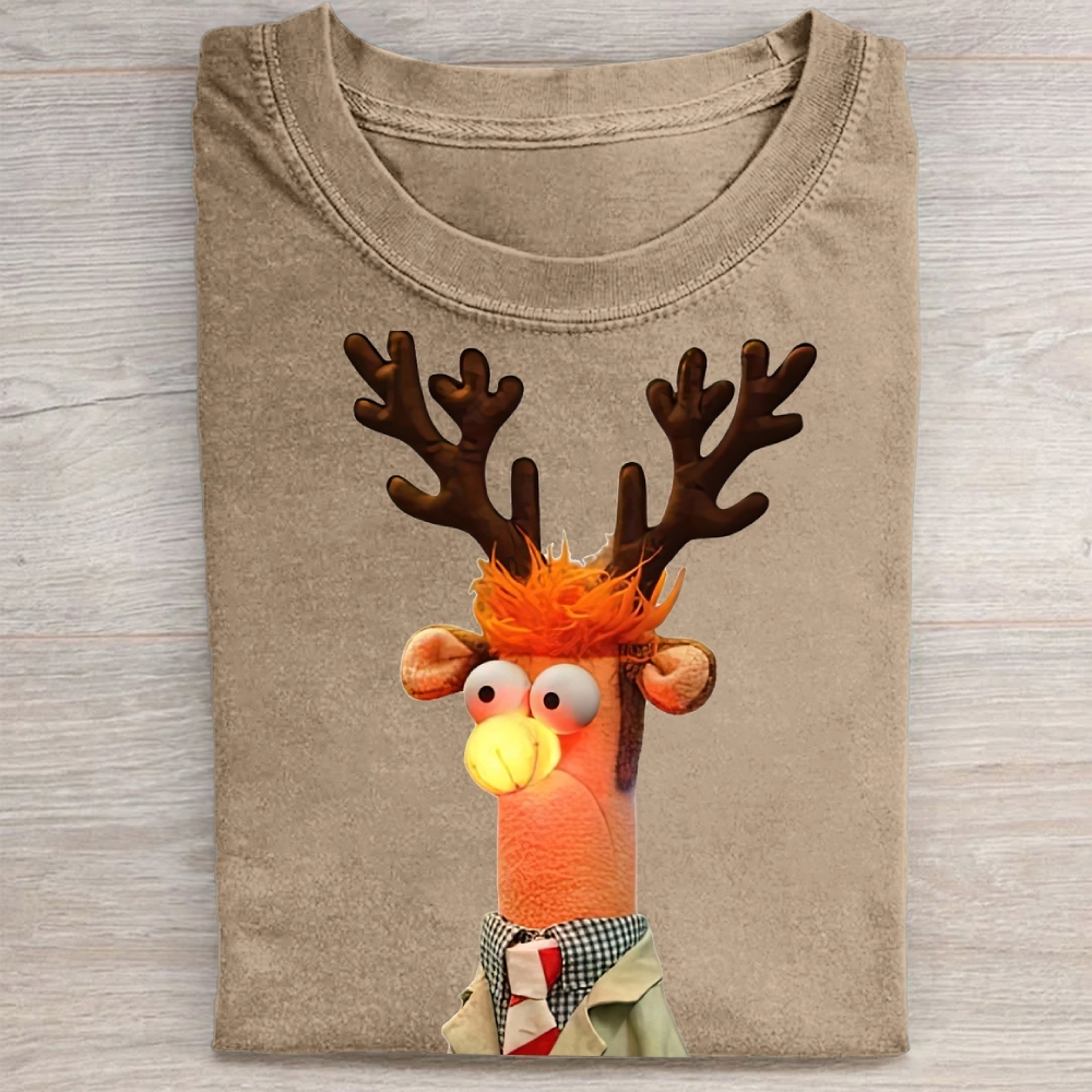 "Reindeer Beaker" Holiday Parody Vintage Washed Tee