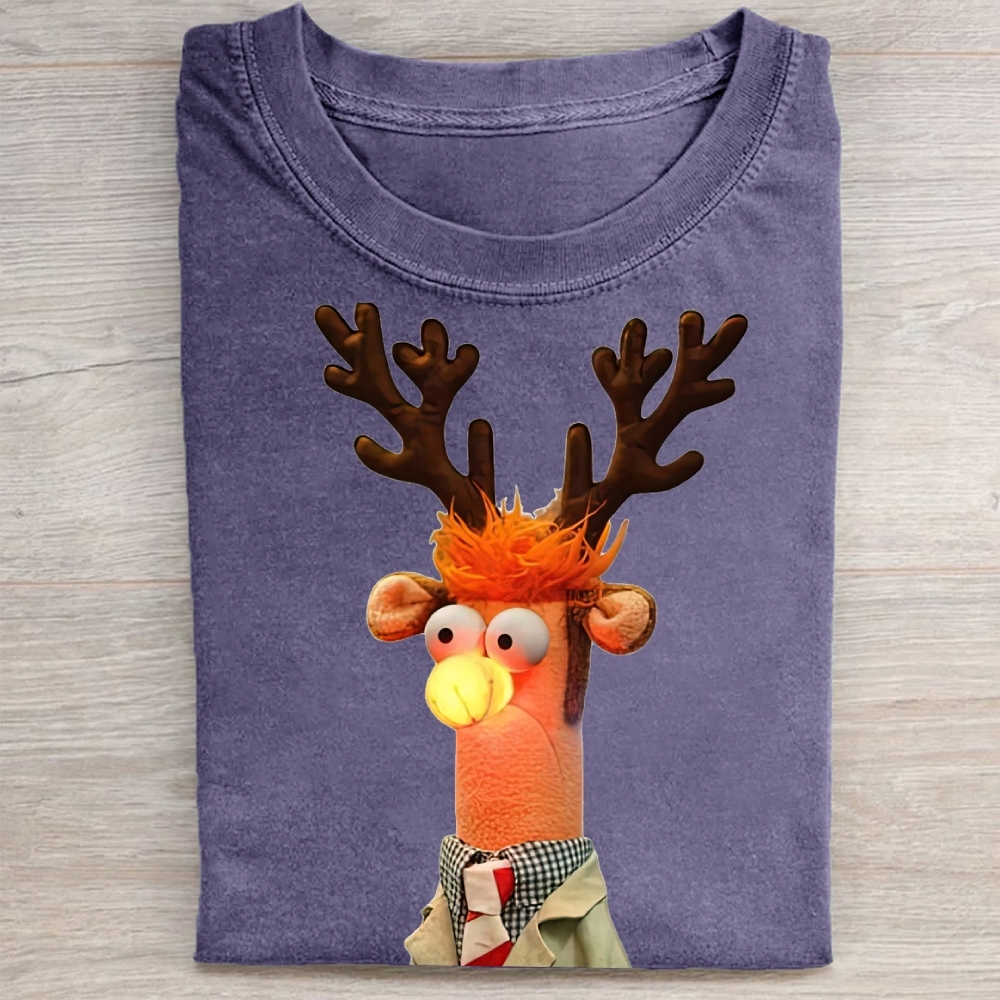 "Reindeer Beaker" Holiday Parody Vintage Washed Tee