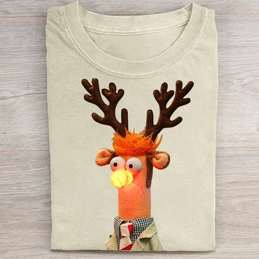 "Reindeer Beaker" Holiday Parody Vintage Washed Tee