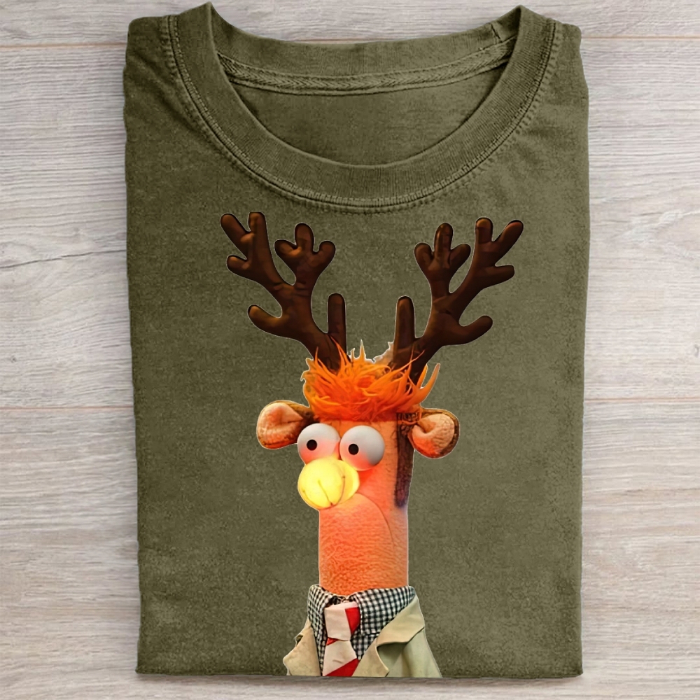 "Reindeer Beaker" Holiday Parody Vintage Washed Tee