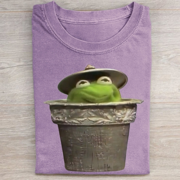 "Trash Can Kermit" Parody Vintage Washed Tee
