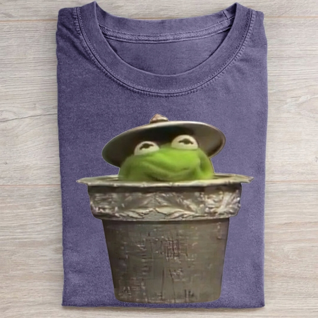 "Trash Can Kermit" Parody Vintage Washed Tee