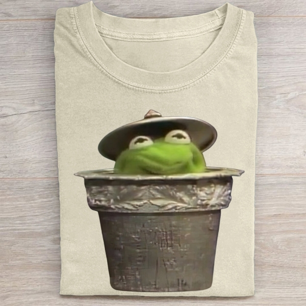 "Trash Can Kermit" Parody Vintage Washed Tee
