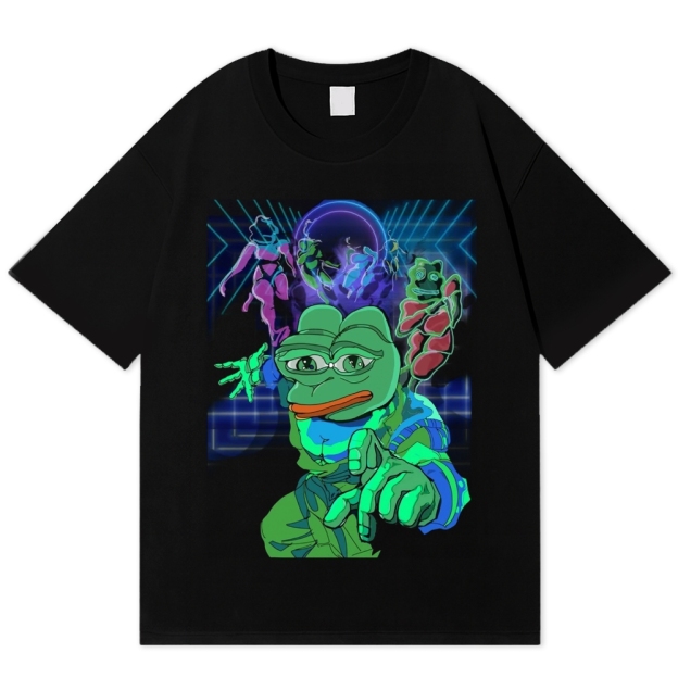 "Retro Pepe the Frog" Vaporwave Cotton T-shirt