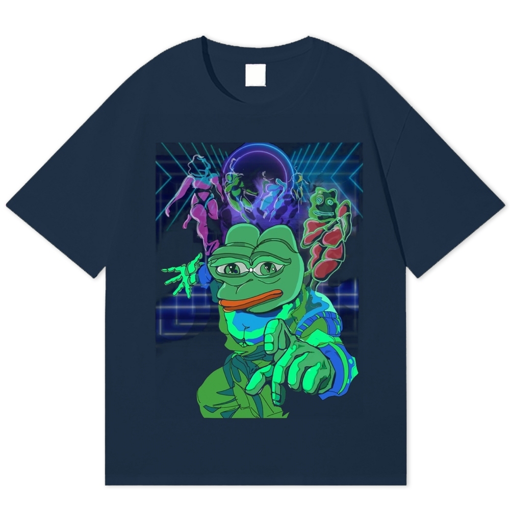 "Retro Pepe the Frog" Vaporwave Cotton T-shirt