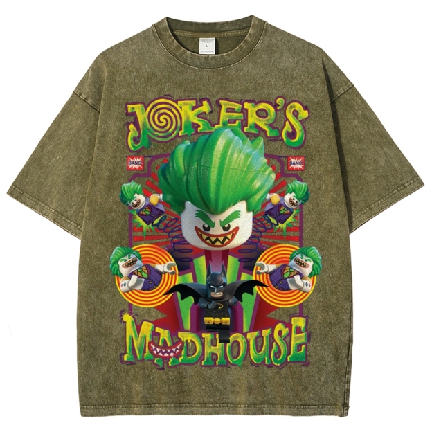 "Joker's Madhouse" Lego Joker Washed T-Shirt