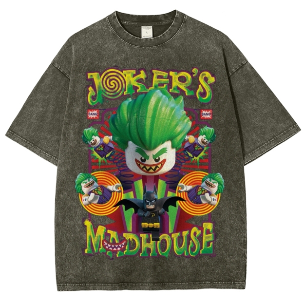 "Joker's Madhouse" Lego Joker Washed T-Shirt