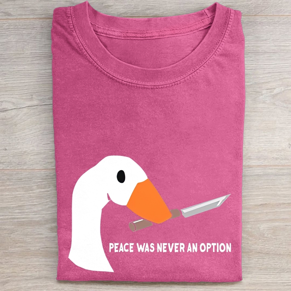 "Peace Was Never An Option" Knife Goose Vintage Washed Tee