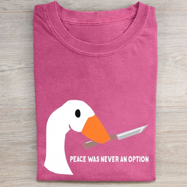 "Peace Was Never An Option" Knife Goose Vintage Washed Tee
