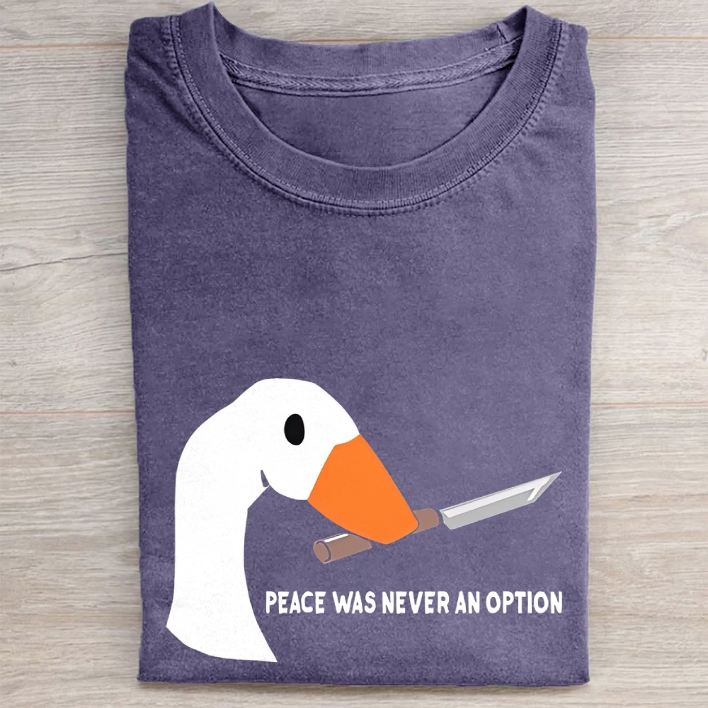 "Peace Was Never An Option" Knife Goose Vintage Washed Tee