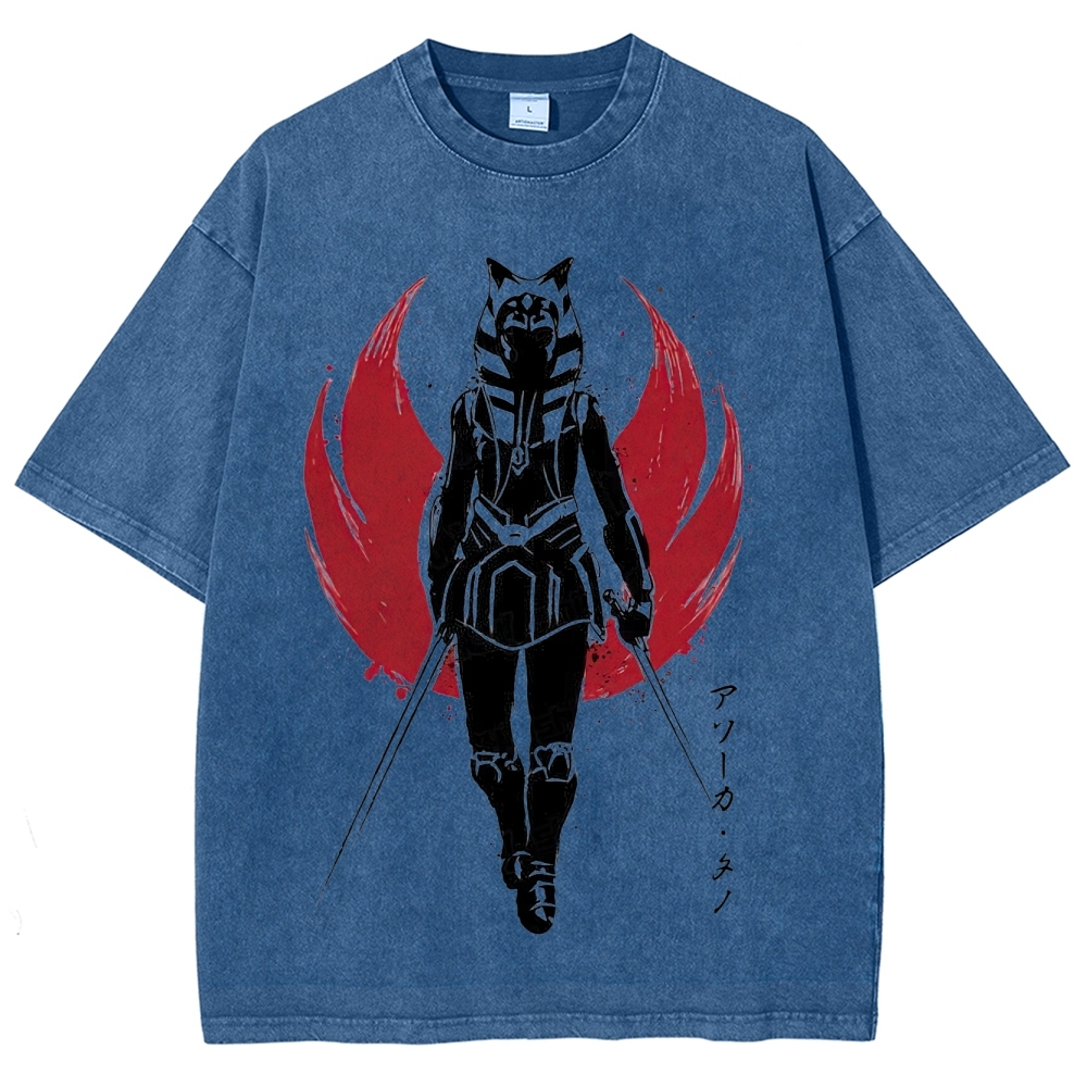 "Ahsoka Tano Dual Blades" Samurai Style Washed T-Shirt