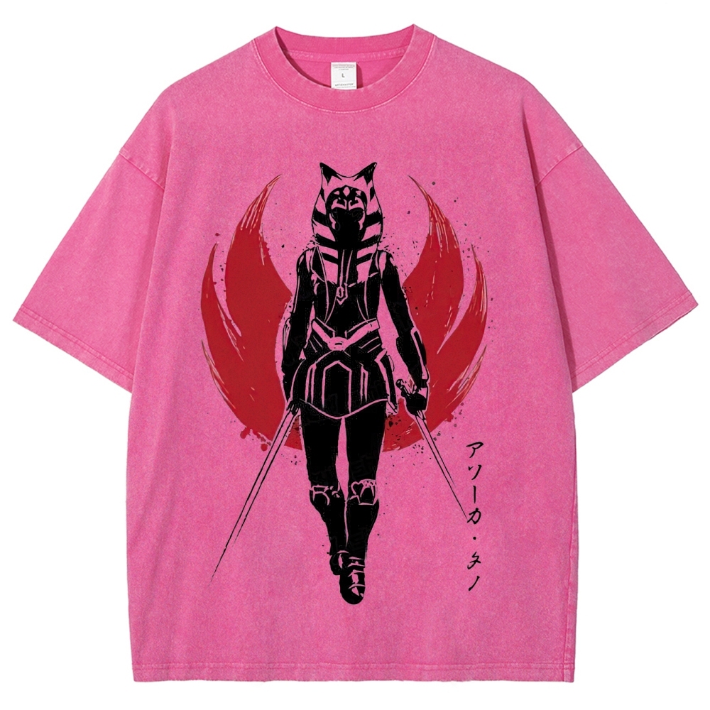 "Ahsoka Tano Dual Blades" Samurai Style Washed T-Shirt