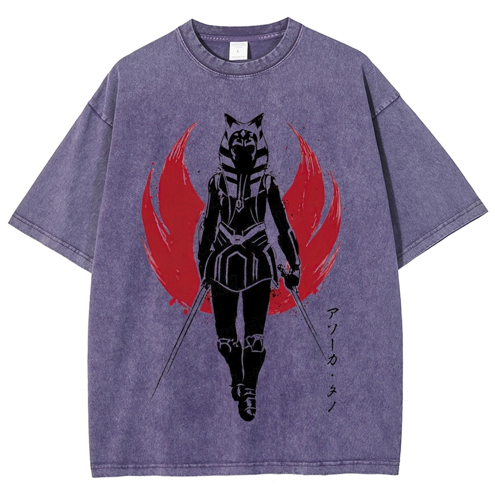 "Ahsoka Tano Dual Blades" Samurai Style Washed T-Shirt
