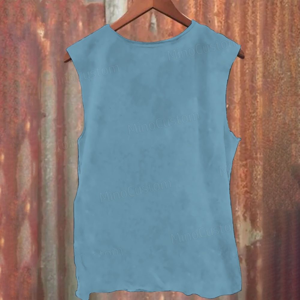 Vintage Nuclear Explosion Beach Scene Sleeveless Tank Top